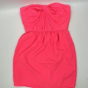 Shoshanna Dress size 10 neon pink strapless